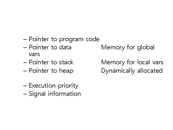 – Pointer vars – Pointer to program code to data Memory for global to – Pointer vars – Pointer to program code to data Memory for global to
