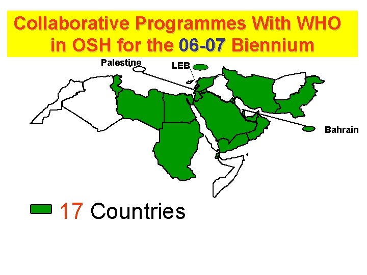 Collaborative Programmes With WHO in OSH for the 06 -07 Biennium Palestine LEB Bahrain