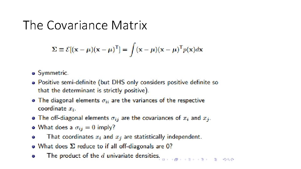 The Covariance Matrix 