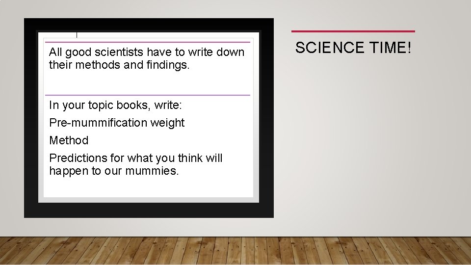 All good scientists have to write down their methods and findings. In your topic