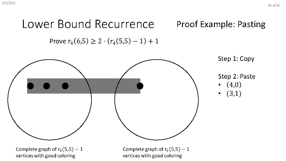 3/3/2021 26 of 45 Lower Bound Recurrence Proof Example: Pasting Step 1: Copy 