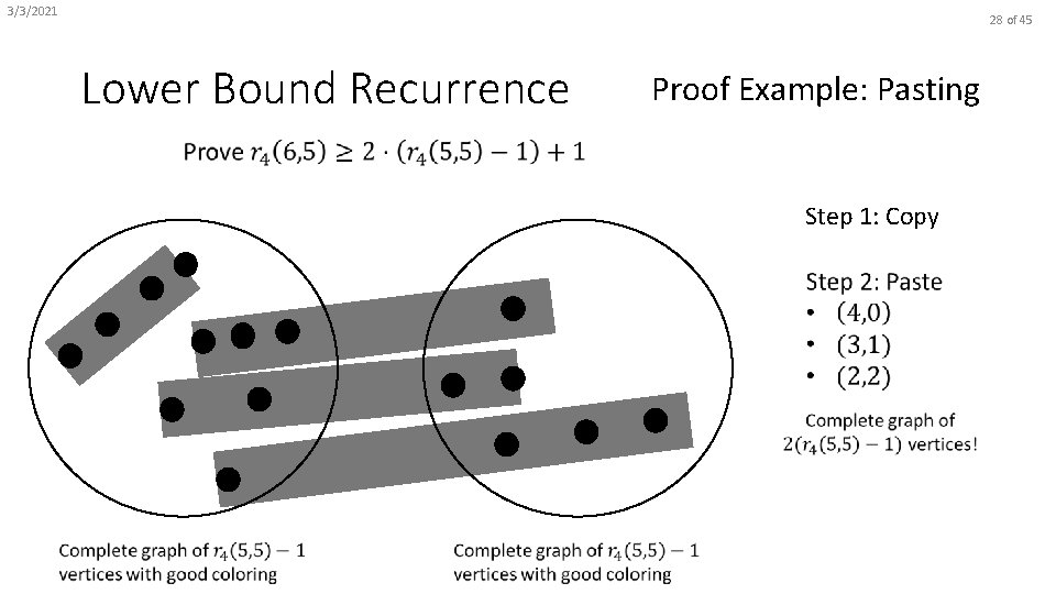 3/3/2021 28 of 45 Lower Bound Recurrence Proof Example: Pasting Step 1: Copy 