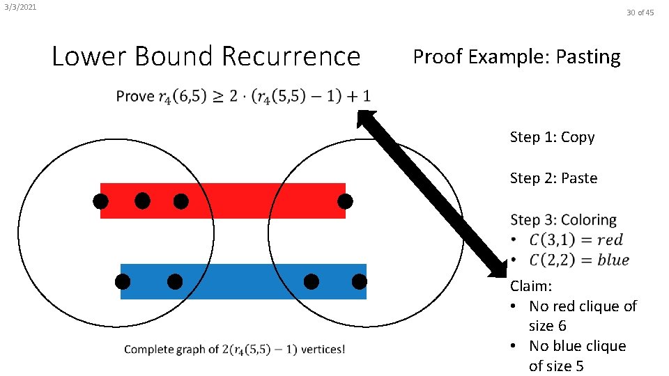 3/3/2021 30 of 45 Lower Bound Recurrence Proof Example: Pasting Step 1: Copy Step