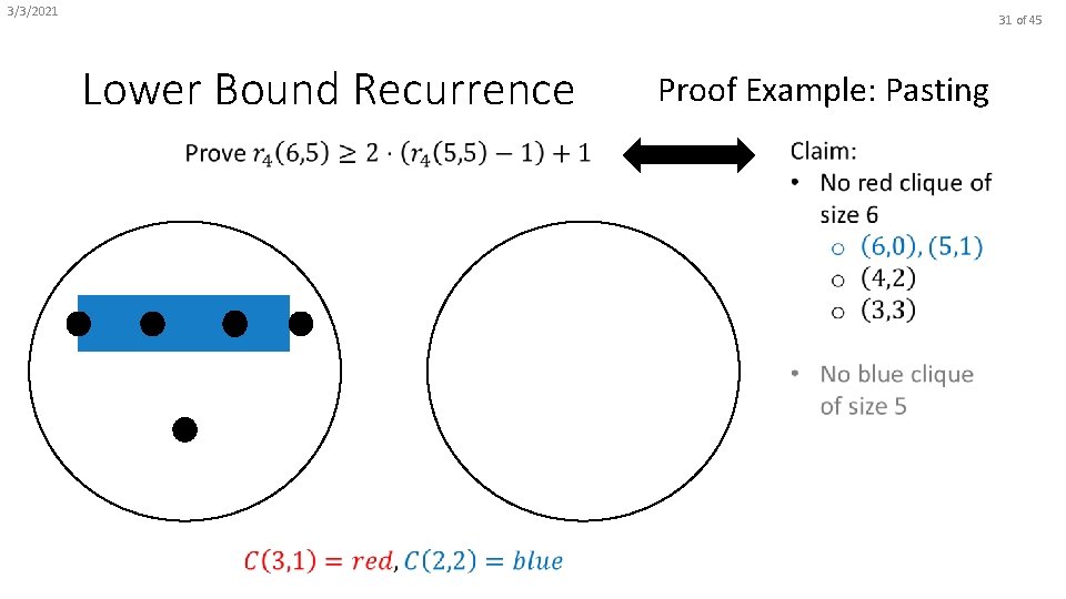 3/3/2021 31 of 45 Lower Bound Recurrence Proof Example: Pasting 