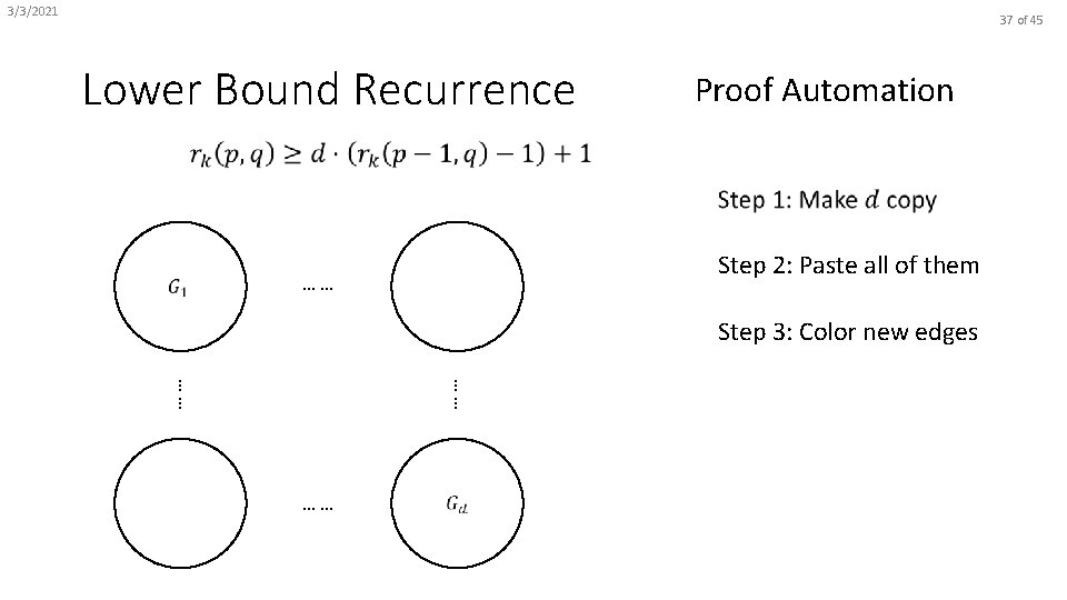 3/3/2021 37 of 45 Lower Bound Recurrence Proof Automation Step 2: Paste all of