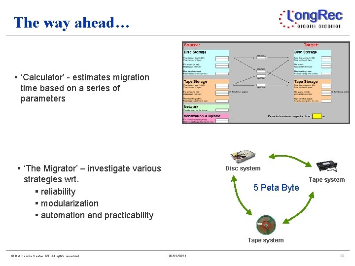 The way ahead… § ‘Calculator’ - estimates migration time based on a series of