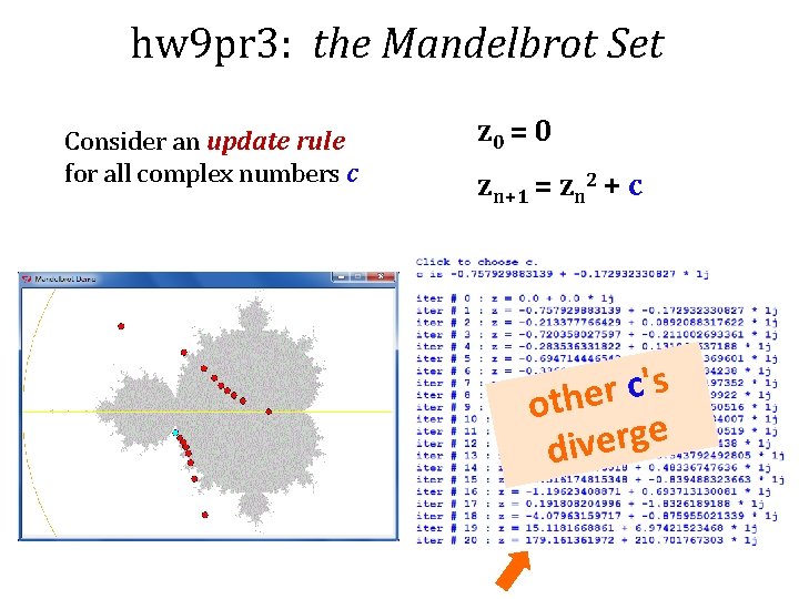 hw 9 pr 3: the Mandelbrot Set Consider an update rule for all complex