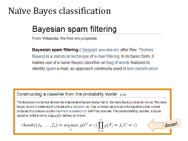 Naïve Bayes classification done! 