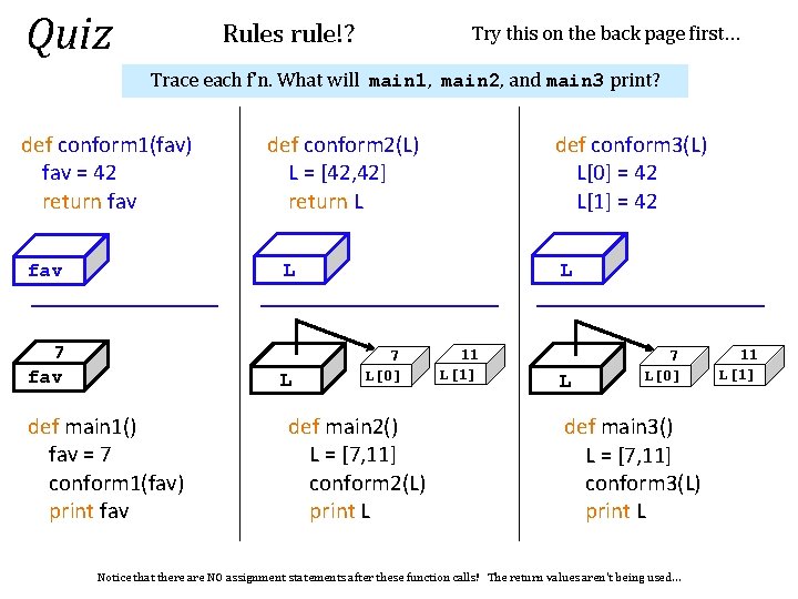 Quiz Rules rule!? Try this on the back page first… Trace each f'n. What