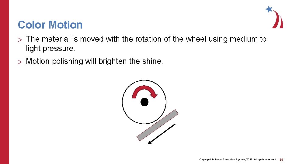 Color Motion > The material is moved with the rotation of the wheel using