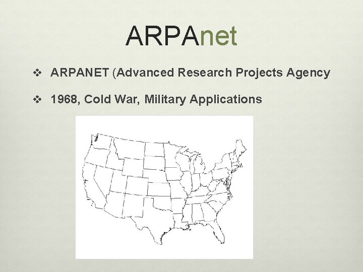 ARPAnet v ARPANET (Advanced Research Projects Agency v 1968, Cold War, Military Applications 
