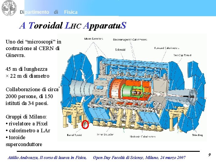 A Toroidal LHC Apparatu. S Uno dei “microscopi” in costruzione al CERN di Ginevra.