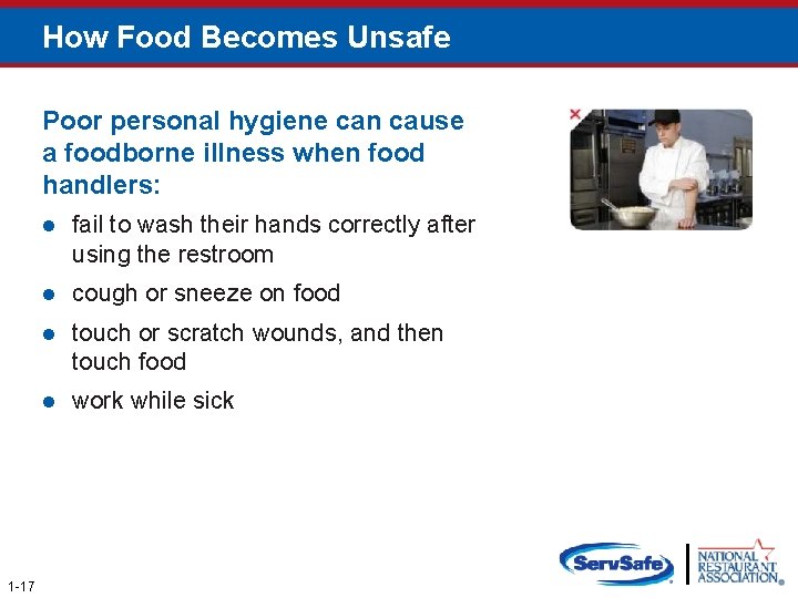 How Food Becomes Unsafe Poor personal hygiene can cause a foodborne illness when food