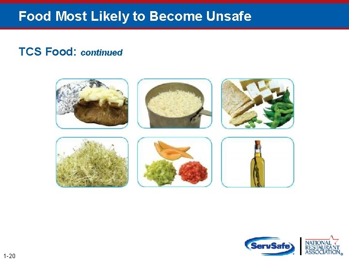 Food Most Likely to Become Unsafe TCS Food: continued 1 -20 