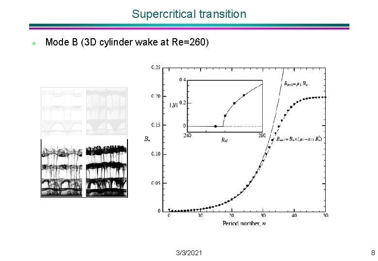 Supercritical transition l Mode B (3 D cylinder wake at Re=260) 3/3/2021 8 