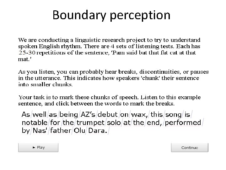 Boundary perception 