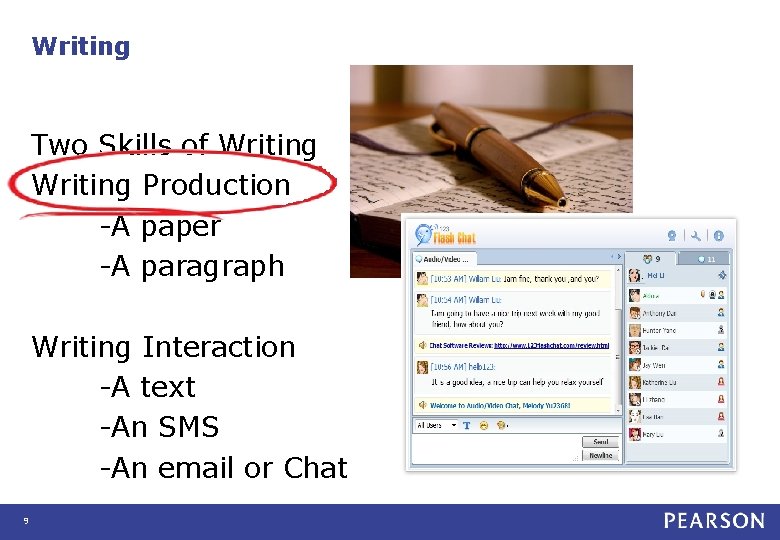 Writing Two Skills of Writing Production -A paper -A paragraph Writing Interaction -A text Writing Two Skills of Writing Production -A paper -A paragraph Writing Interaction -A text