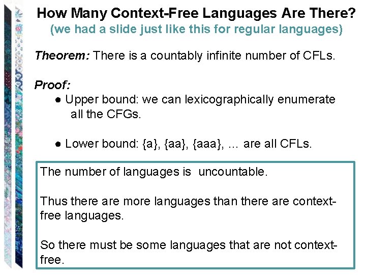 How Many Context-Free Languages Are There? (we had a slide just like this for