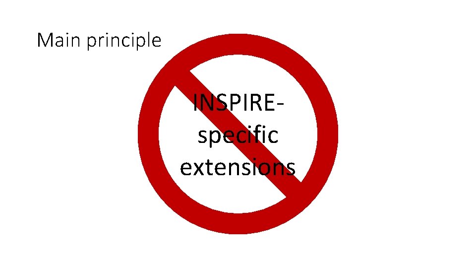 Main principle INSPIREspecific extensions 