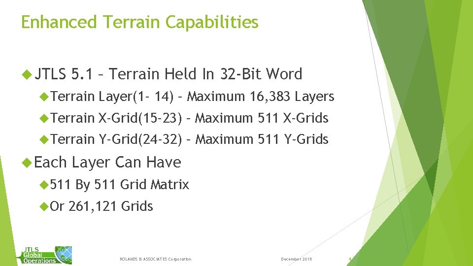 Enhanced Terrain Capabilities JTLS 5. 1 – Terrain Held In 32 -Bit Word Terrain