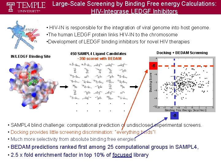 Large-Scale Screening by Binding Free energy Calculations: HIV-Integrase LEDGF Inhibitors • HIV-IN is responsible