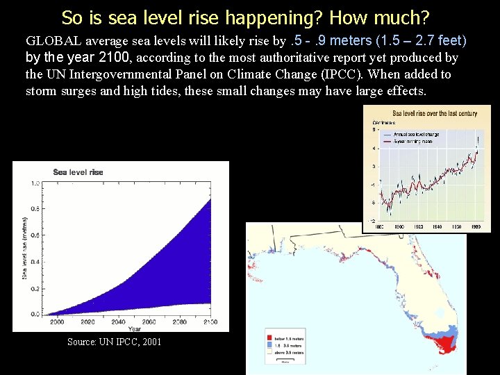 So is sea level rise happening? How much? GLOBAL average sea levels will likely