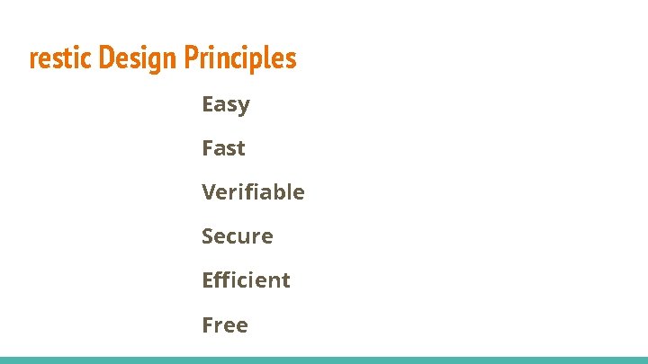 restic Design Principles Easy Fast Verifiable Secure Efficient Free 