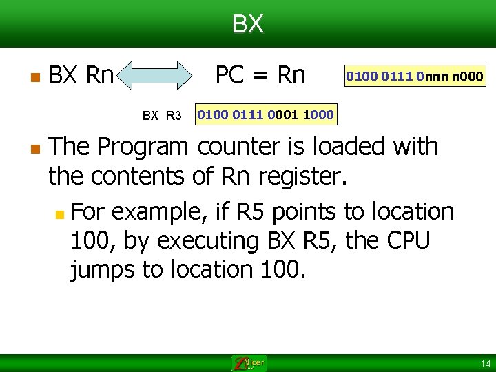 BX n BX Rn PC = Rn BX R 3 n 0100 0111 0