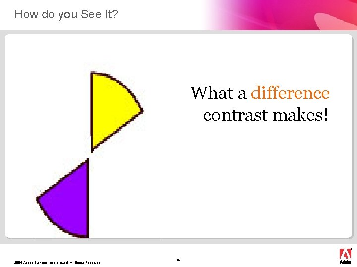 How do you See It? What a difference contrast makes! 2006 Adobe Systems Incorporated.