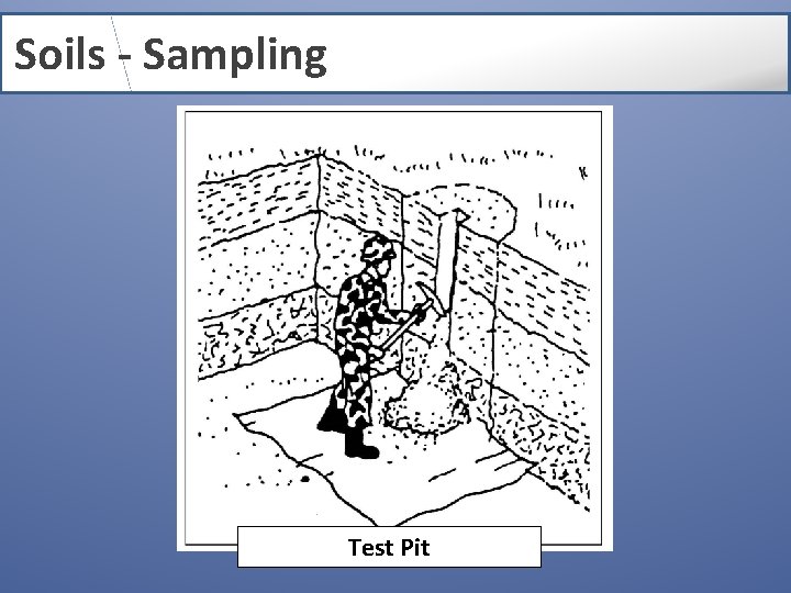 Soils - Sampling Test Pit 