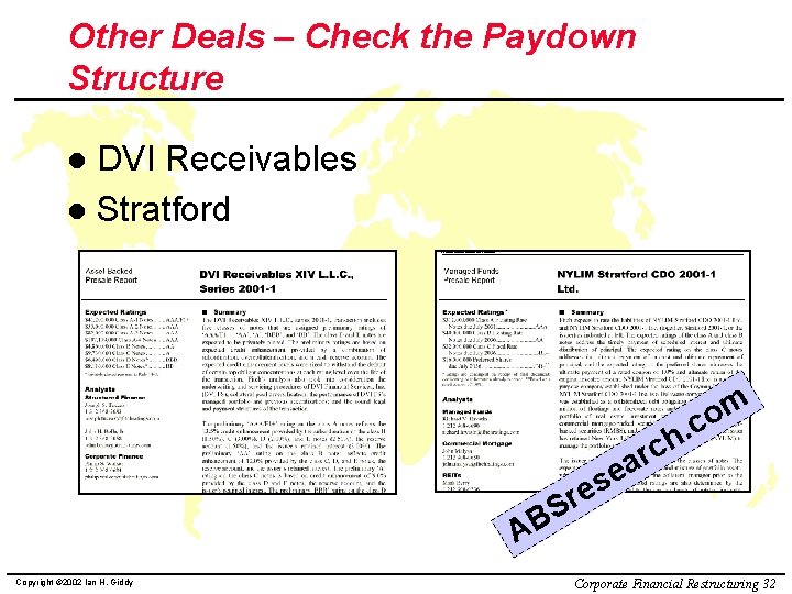 Other Deals – Check the Paydown Structure DVI Receivables l Stratford l h c