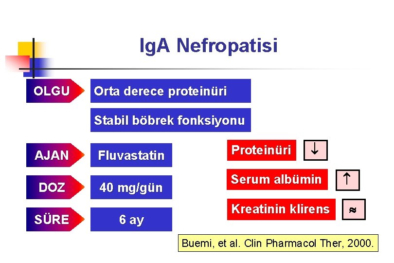Ig. A Nefropatisi OLGU Orta derece proteinüri Stabil böbrek fonksiyonu AJAN DOZ SÜRE Fluvastatin