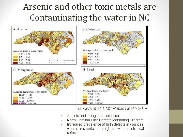 Arsenic and other toxic metals are Contaminating the water in NC Sanders et al. Arsenic and other toxic metals are Contaminating the water in NC Sanders et al.