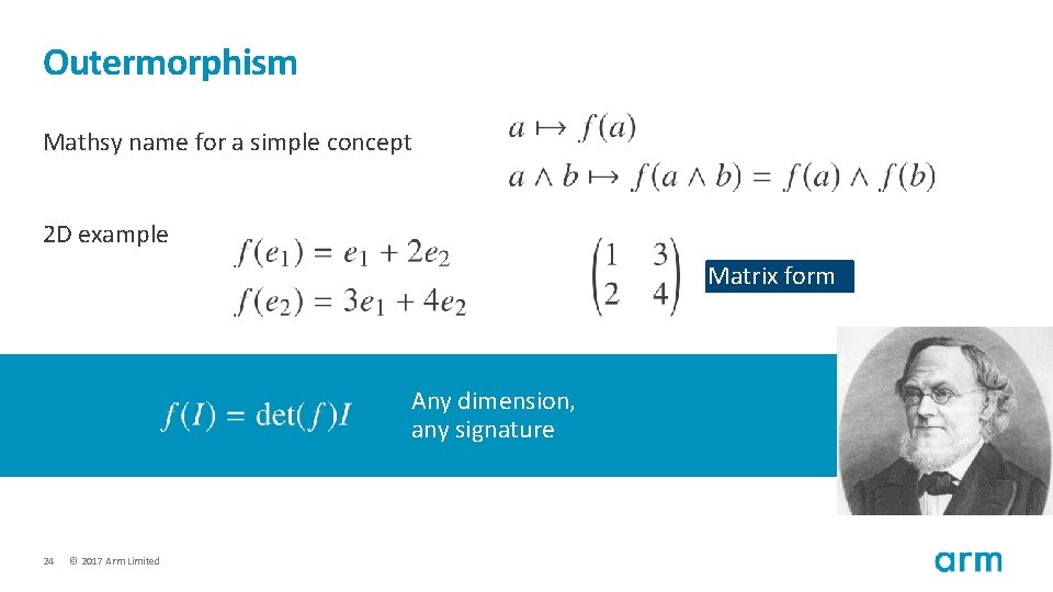 Outermorphism Mathsy name for a simple concept 2 D example Matrix form Any dimension,