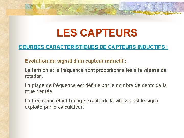 LES CAPTEURS COURBES CARACTERISTIQUES DE CAPTEURS INDUCTIFS : Evolution du signal d'un capteur inductif