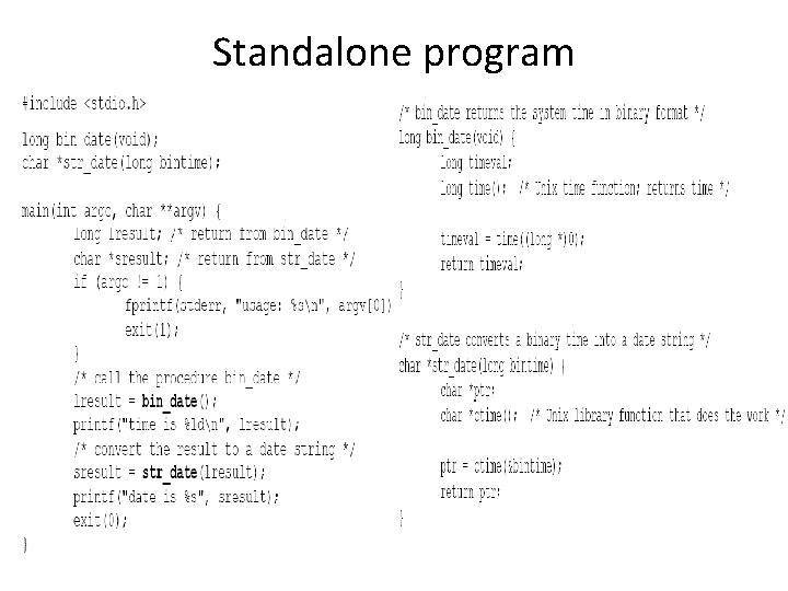 Standalone program 