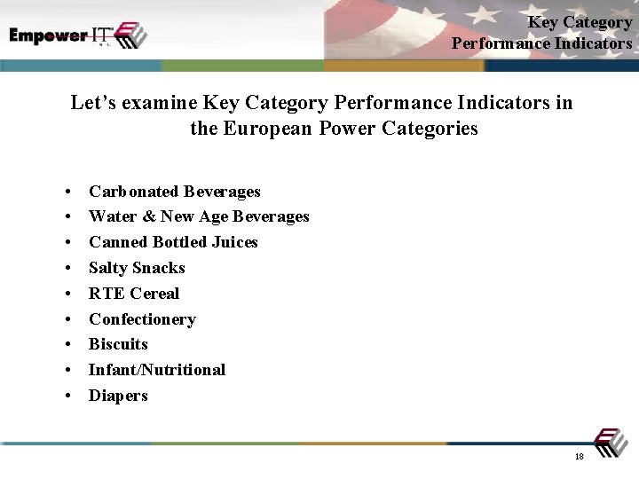 Key Category Performance Indicators Let’s examine Key Category Performance Indicators in the European Power