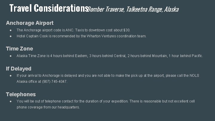 Travel Considerations : Bomber Traverse, Talkeetna Range, Alaska Anchorage Airport ● The Anchorage airport