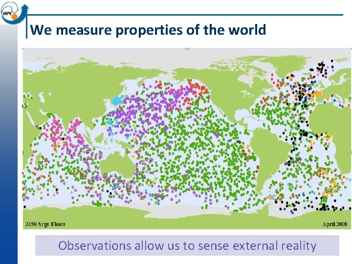 We measure properties of the world Observations allow us to sense external reality 