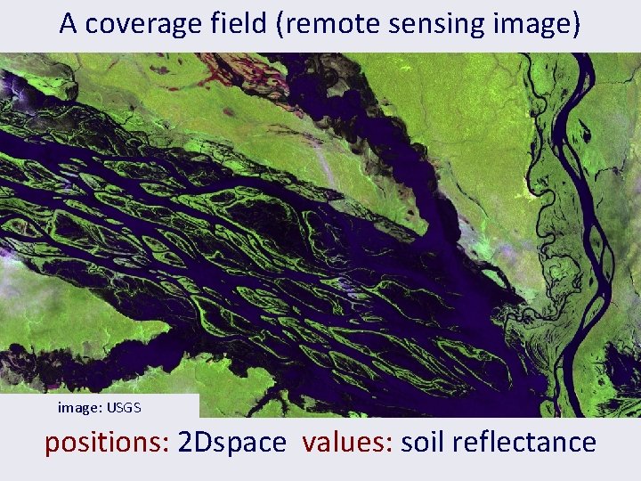 A coverage field (remote sensing image) image: USGS positions: 2 Dspace values: soil reflectance