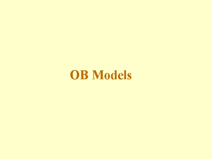 OB Models 