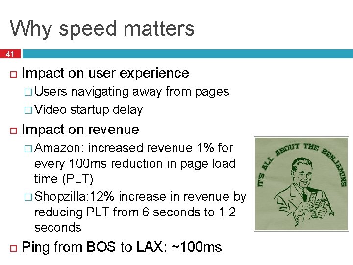 Why speed matters 41 Impact on user experience � Users navigating away from pages