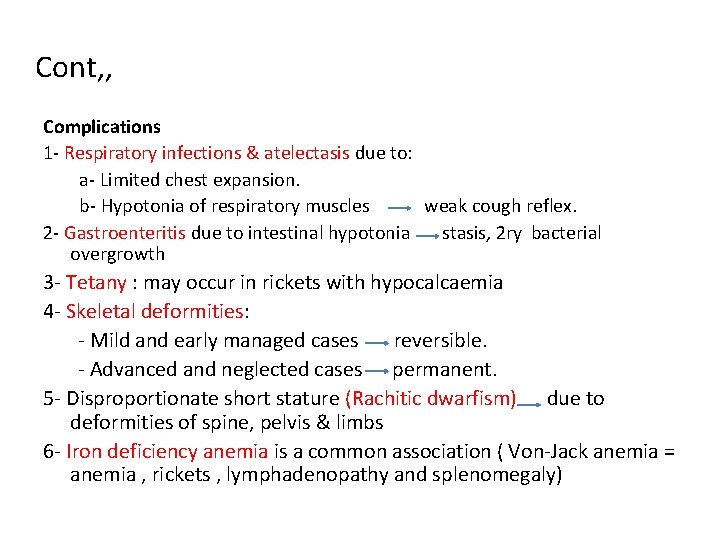 Cont, , Complications 1 - Respiratory infections & atelectasis due to: a- Limited chest