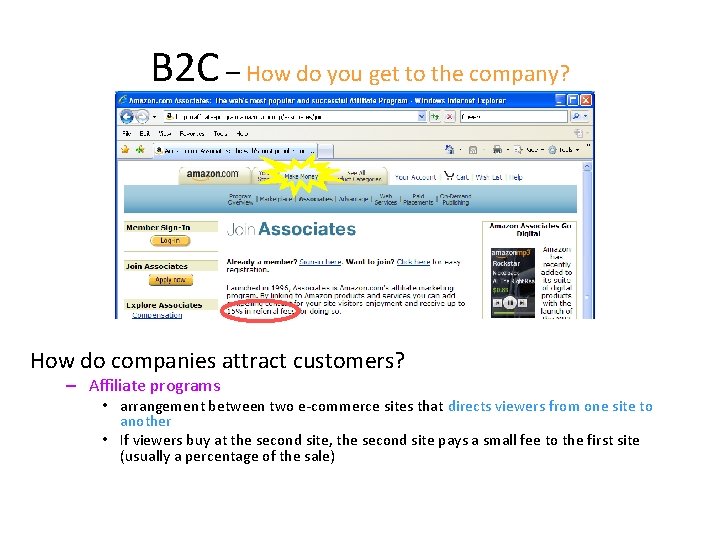 B 2 C – How do you get to the company? Shopping happily on