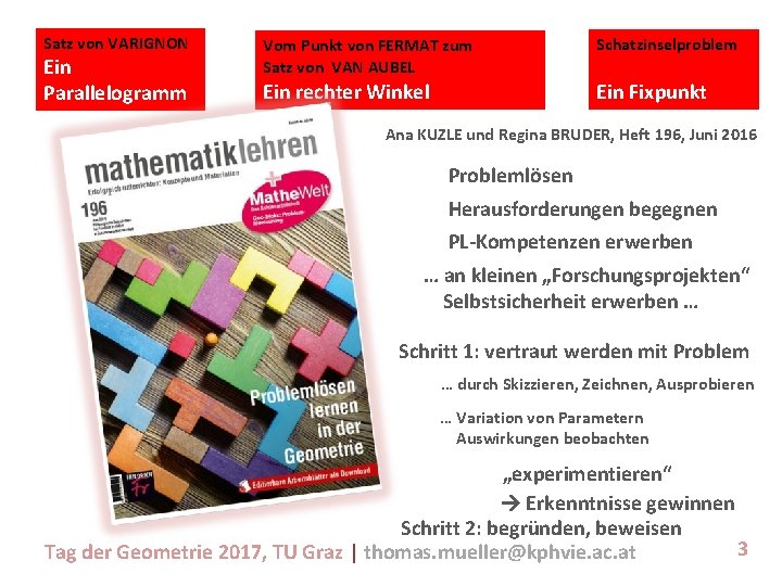 Satz von VARIGNON Ein Parallelogramm Vom Punkt von FERMAT zum Satz von VAN AUBEL