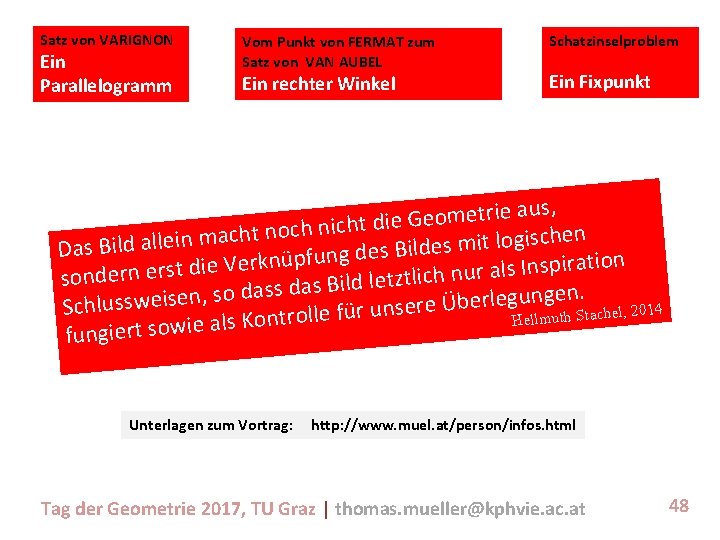 Satz von VARIGNON Ein Parallelogramm Vom Punkt von FERMAT zum Satz von VAN AUBEL