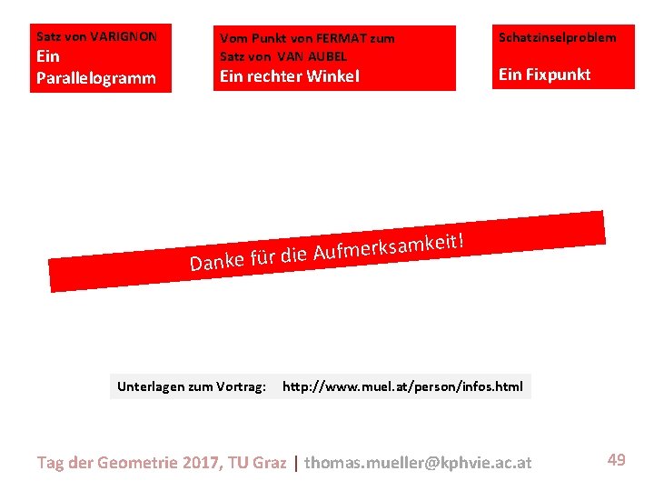 Satz von VARIGNON Ein Parallelogramm Vom Punkt von FERMAT zum Satz von VAN AUBEL