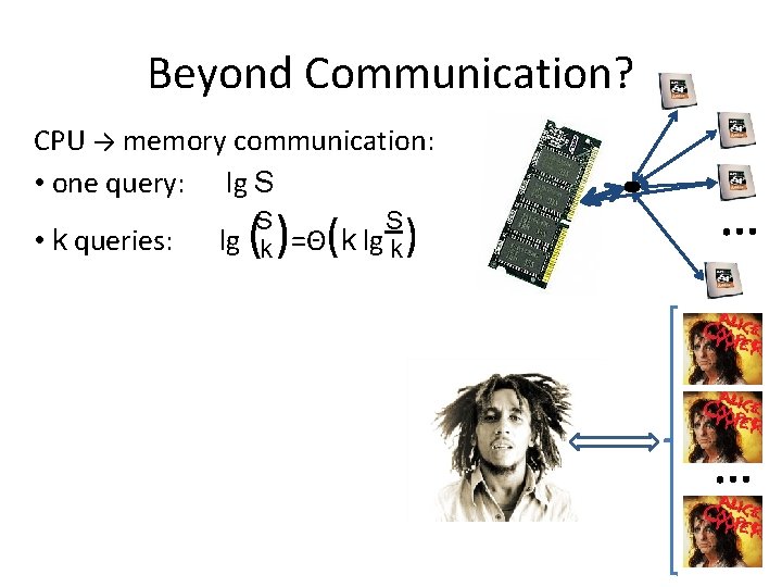 Beyond Communication? CPU → memory communication: • one query: lg S ( ) (