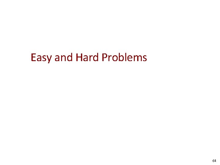 Easy and Hard Problems 64 