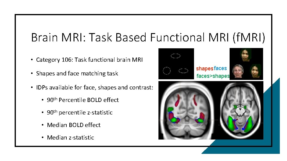 Brain MRI: Task Based Functional MRI (f. MRI) • Category 106: Task functional brain